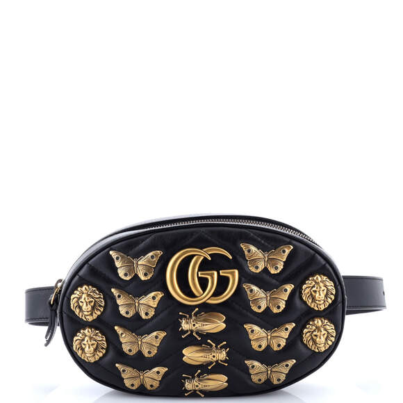 Gucci GG Marmont Belt Bag Embellished Matelasse Leather - Picture 1 of 6